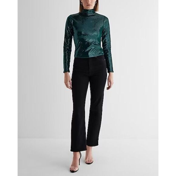 Express Sequin Long Sleeve Top NEW - Picture 9 of 10